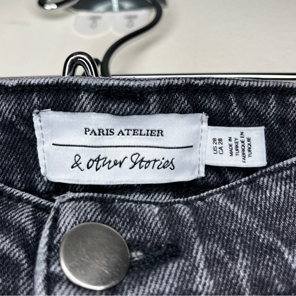 & OTHER STORIES Flared High Waisted 70s Retro Vintage Sailor Black Jeans - Picture 5 of 7